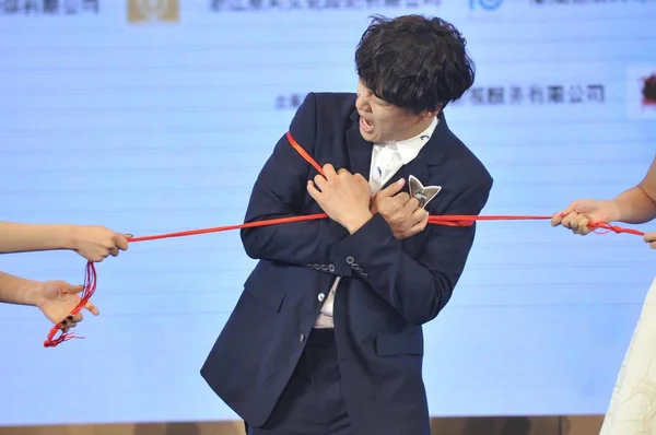 Ator Sul Coreano Cha Tae Hyun Participa Uma Conferência Imprensa — Fotografia de Stock