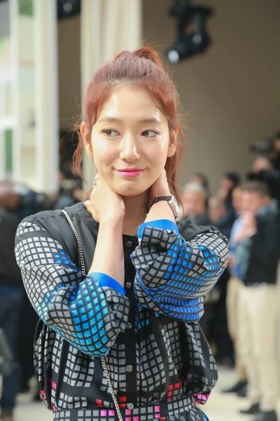 Güney Koreli Oyuncu Park Shin Hye Chanel Moda Gösterisi Paris — Stok fotoğraf