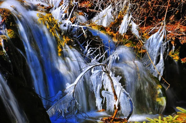 Paesaggio Cascate Jiuzhaigou Valley Nine Villages Valley Nella Contea Jiuzhaigou — Foto Stock