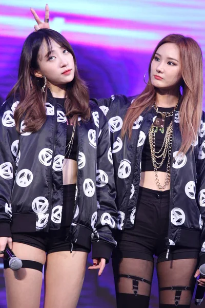 Members South Korean Girl Group Exid Pose Fan Meeting Event — Stock Photo, Image