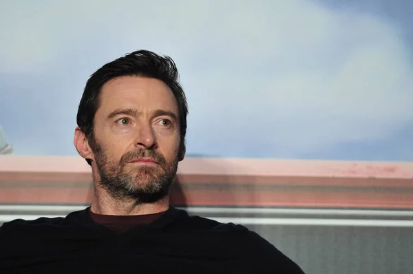 Actor Australiano Hugh Jackman Asiste Una Reunión Fans Para Promocionar — Foto de Stock