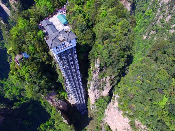 Luftaufnahme Des Bailong Aufzugs Auch Bekannt Als Der Hundert Drachen — Stockfoto