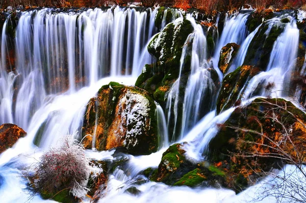 Fájl Táj Vízesések Jiuzhaigou Valley Nine Village Valley Jiuzhaigou Megyében — Stock Fotó