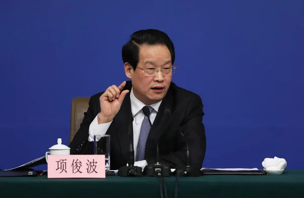 Xiang Junbo Presidente Comisión Reguladora Seguros China Circ Asiste Una —  Fotos de Stock