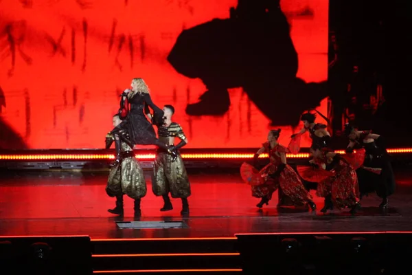Cantante Estadounidense Madonna Actúa Concierto Durante Rebel Heart World Tour — Foto de Stock