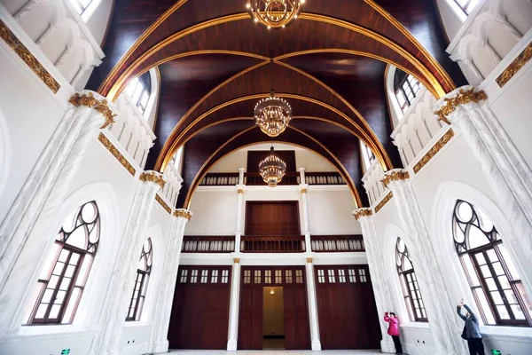 Vista Interior Del Auditorio Del Seminario Mayor Católico Distrito Xuhui — Foto de Stock