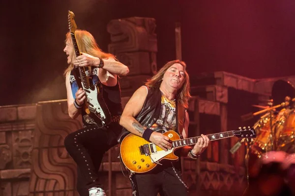 Band Heavy Metal Inglese Iron Maiden Esibisce Suo Concerto Shanghai — Foto Stock