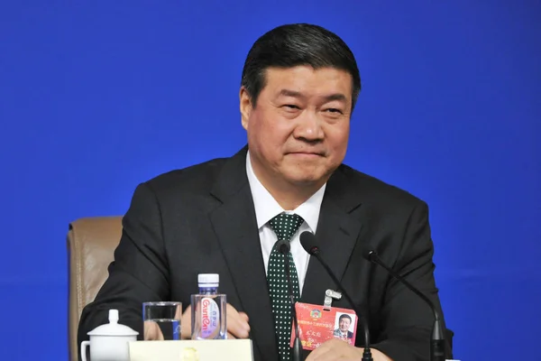 Wang Wenbiao Předseda Představenstva Prezident Skupiny Zdrojů Elion Navštěvuje Tiskové — Stock fotografie