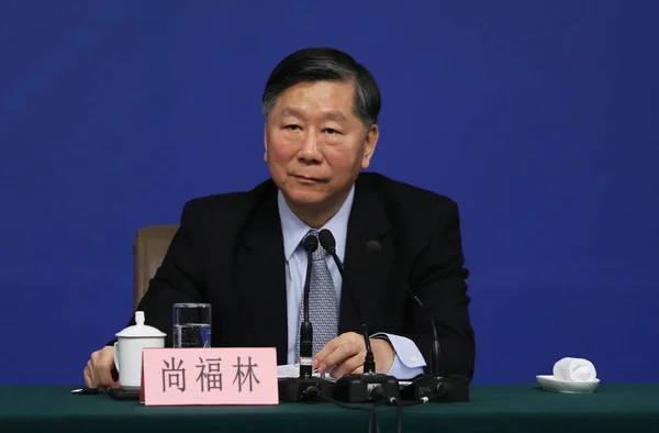Shang Fulin Presidente Comisión Reguladora Bancaria China Cbrc Asiste Una —  Fotos de Stock
