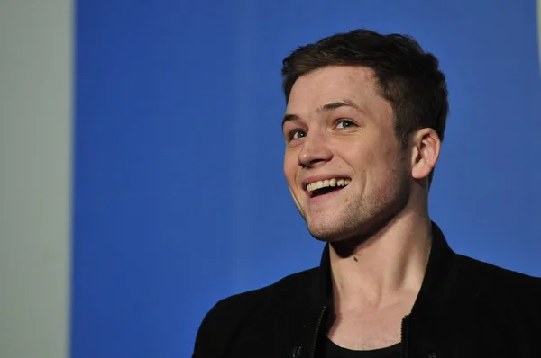 Actor Inglés Taron Egerton Asiste Una Reunión Fans Para Promocionar — Foto de Stock