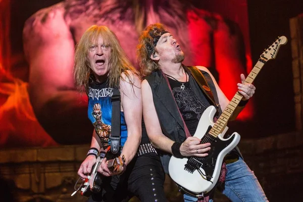 Engelse Heavy Metalband Iron Maiden Voert Tijdens Haar Concert Shanghai — Stockfoto