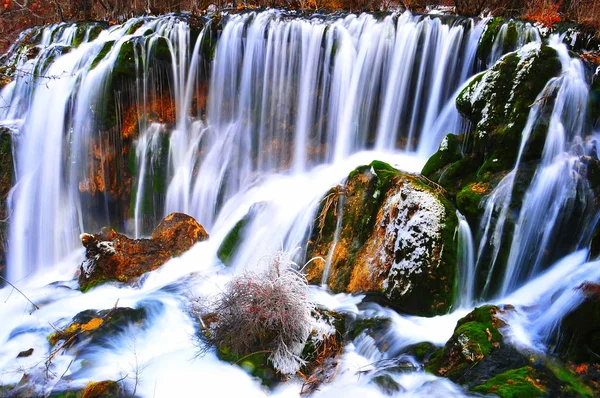 File Paisaje Cascadas Valle Jiuzhaigou Valle Las Nueve Aldeas Condado — Foto de Stock