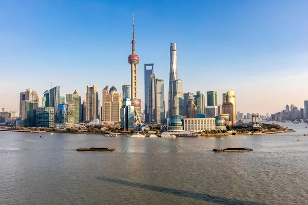 Panoramę Rzeki Huangpu Dzielnicy Finansowej Lujiazui Oriental Pearl Wieża Telewizyjna — Zdjęcie stockowe