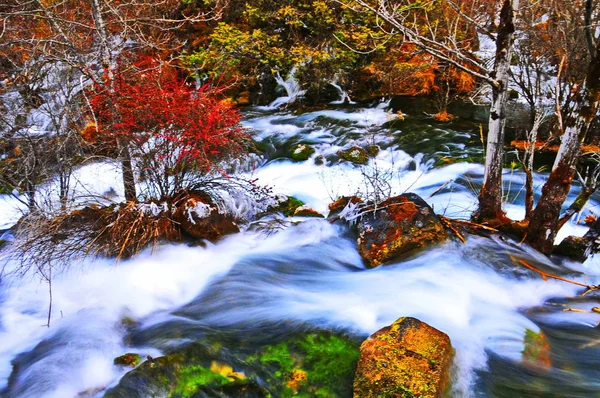 File Paisaje Cascadas Valle Jiuzhaigou Valle Las Nueve Aldeas Condado — Foto de Stock