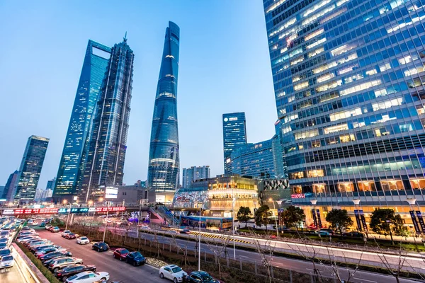 Widok Dzielnicy Finansowej Lujiazui Shanghai Tower Prawo Najwyższy Shanghai World — Zdjęcie stockowe