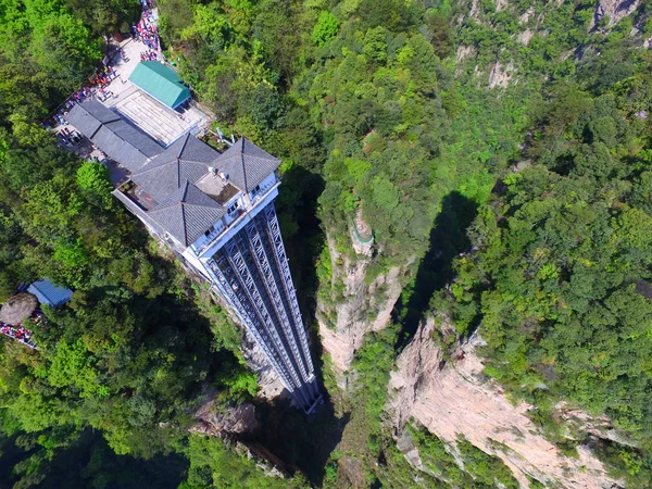 Vista Aérea Del Elevador Bailong También Conocido Como Elevador Los —  Fotos de Stock