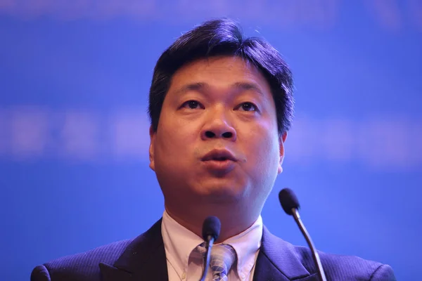 Zhu Haibin Économiste Chef Morgan Pour Chine Prononce Discours Lors — Photo