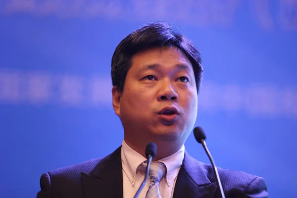 Zhu Haibin Economista Jefe Morgan China Pronuncia Discurso Foro Macro — Foto de Stock