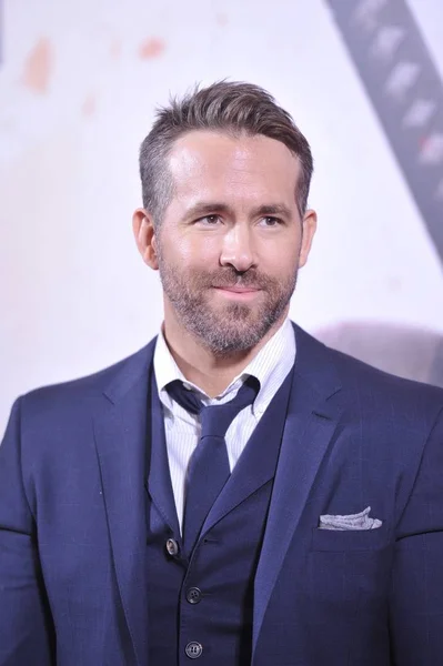 Canadian American Actor Ryan Reynolds Attends China Press Conference His — Stock Photo, Image