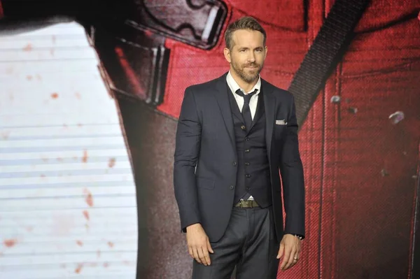 Canadian American Actor Ryan Reynolds Attends China Press Conference His — Stock Photo, Image
