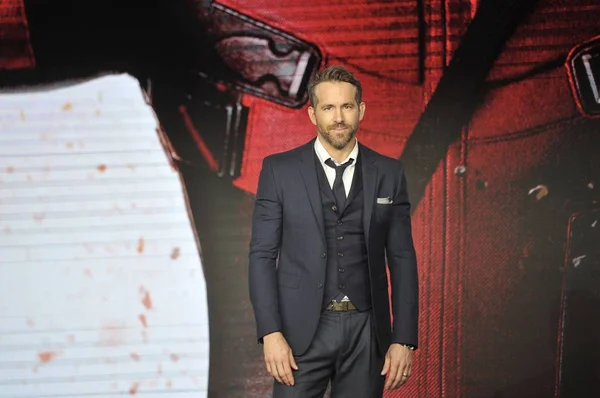 Kanadensisk Amerikansk Skådespelare Ryan Reynolds Sköter Kina Presskonferensen För Sin — Stockfoto