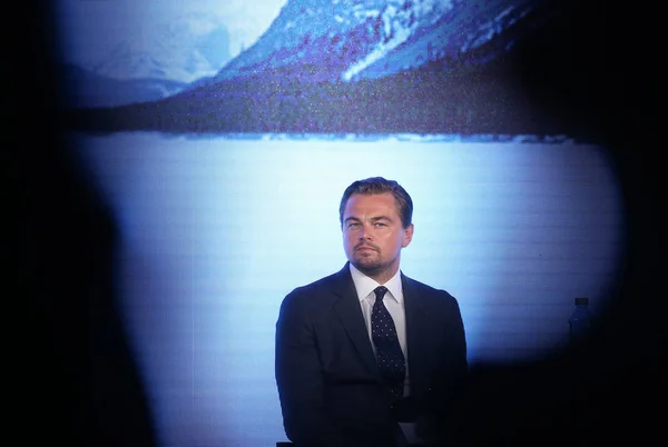 Actor Estadounidense Leonardo Dicaprio Asiste Una Conferencia Prensa Para Promocionar — Foto de Stock