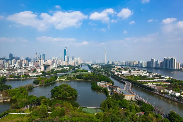 Skyline Andra Sky Skrapor Och Höghus Zhujiang New Town Guangzhou — Stockfoto