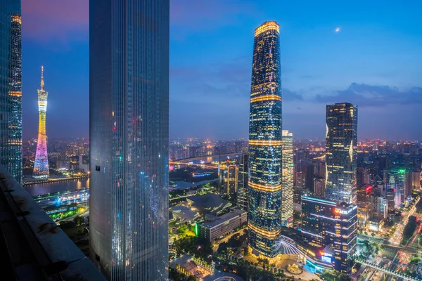 Night View Canton Tower Left Other Skyscrapers High Rise Buildings — Stock Photo, Image