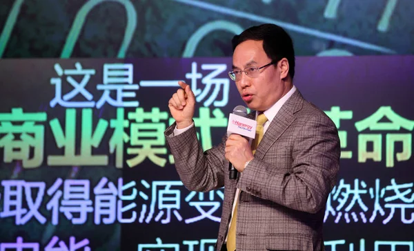 Hejun Chairman Ceo Van Hanergy Holding Group Limited Spreekt Een — Stockfoto