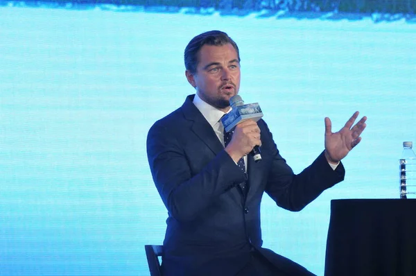 Actor Estadounidense Leonardo Dicaprio Asiste Una Conferencia Prensa Para Promocionar — Foto de Stock