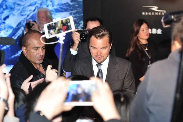 Actor Estadounidense Leonardo Dicaprio Asiste Evento Público Para Promocionar Nueva — Foto de Stock