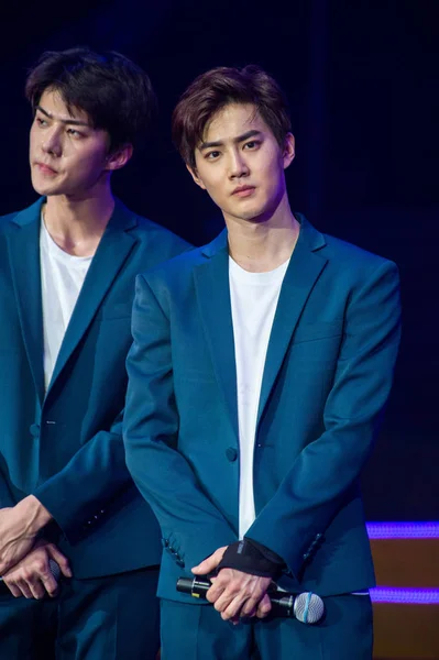 Gruppo Ragazzi Sudcoreani Exo Esibisce Friends Concert 2016 Con Exo — Foto Stock