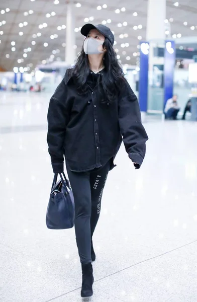 Ocak 2019 Pekin Uluslararası Havaalanı Pekin Çin Çinli Oyuncu Liu — Stok fotoğraf