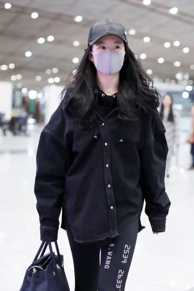 Chinese Actress Liu Yifei Arrives Beijing Capital International Airport Beijing — Stock Photo, Image