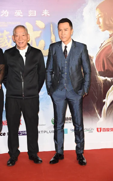 Acteur Hongkongais Donnie Yen Droite Réalisateur Yuen Woo Ping Arrivent — Photo