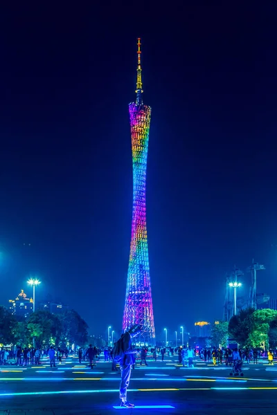 Nacht Uitzicht Canton Tower Stad Van Guangzhou Guangdong Provincie Zuid — Stockfoto
