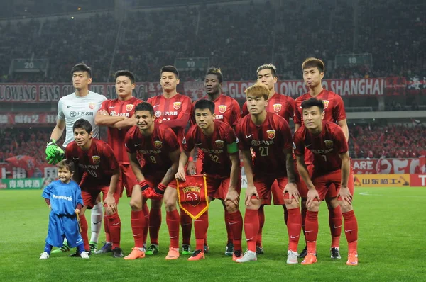 Spelers Van Startende Line Van China Shanghai Sipg Vormen Voor — Stockfoto