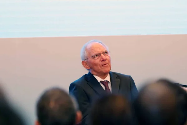 Almanya Maliye Bakanı Wolfgang Schaeuble Sırasında Bir Oturum 2016 G20 — Stok fotoğraf