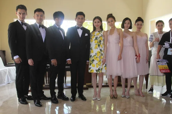 Tajvani Énekes Színész Nicky Negyedik Bal Kínai Színésznő Felesége Cecilia — Stock Fotó