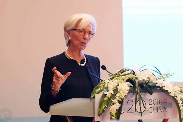 Christine Lagarde Directrice Générale Fonds Monétaire International Fmi Prononce Discours — Photo