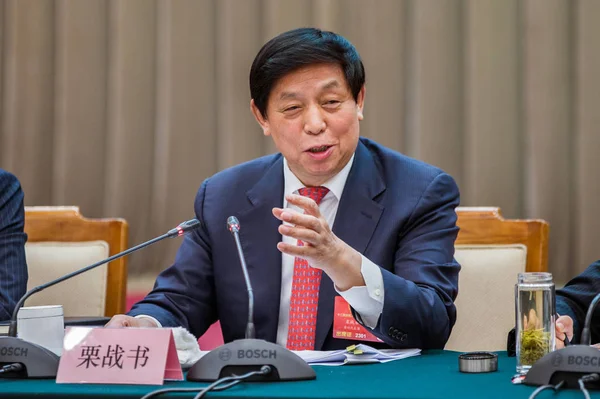 Zhanshu Director Oficina General Del Partido Comunista China Habla Panel —  Fotos de Stock