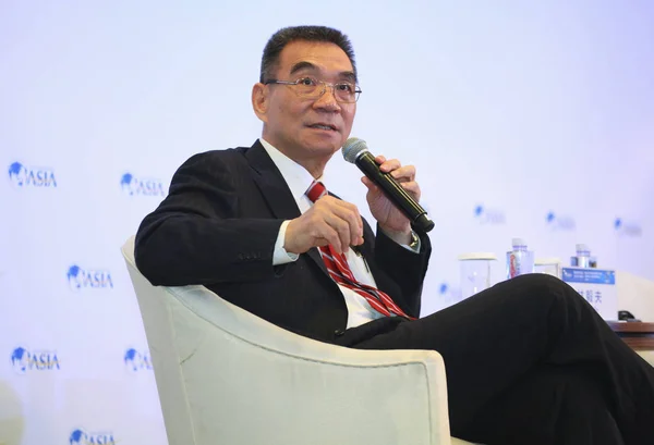 Chinese Econoom Justin Yifu Lin Spreekt Het Boao Forum Voor — Stockfoto