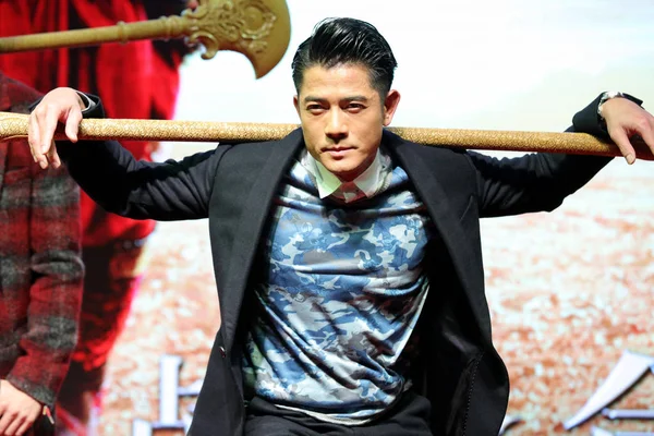 Cantante Actor Hong Kong Aaron Kwok Asiste Una Conferencia Prensa — Foto de Stock