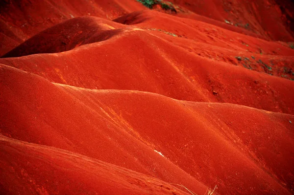 Краєвид Червона Земля Мулові Буро Жовтого Кольору Горах Nanling Mashi — стокове фото