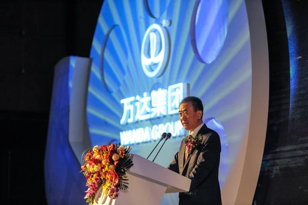 Wang Jianlin Wanda Grubu Yönetim Kurulu Başkanı Bir Konuşma Bir — Stok fotoğraf