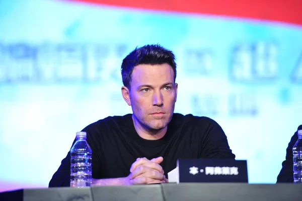 Amerykański Aktor Ben Affleck Uczęszcza Konferencji Prasowej Celu Promowania Swojego — Zdjęcie stockowe