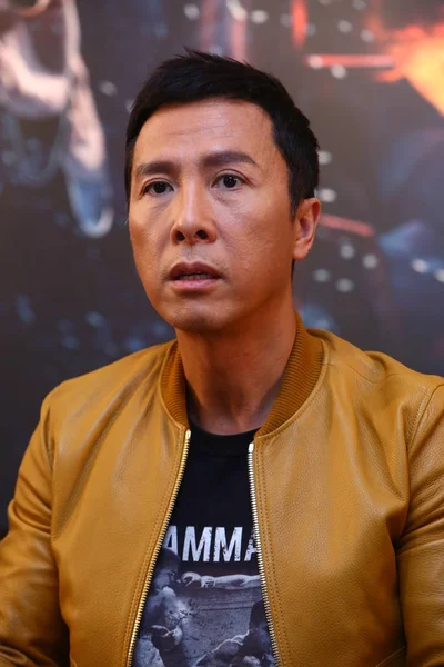 Attore Hong Kong Donnie Yen Parla Durante Una Conferenza Stampa — Foto Stock