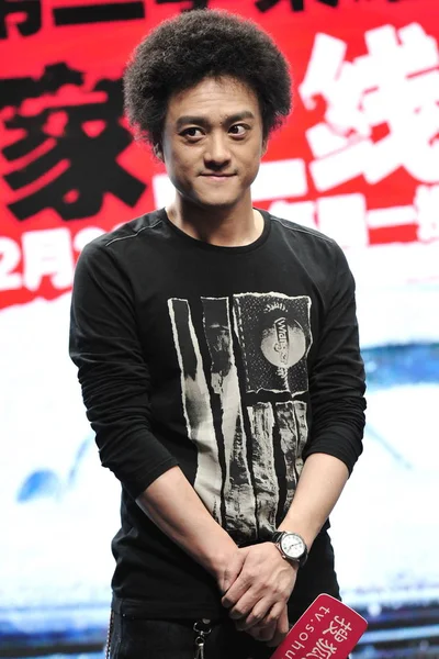 Chinese Singer Actor Zhao Yingjun Poses Press Conference Exclusive Broadcast — Stock Photo, Image