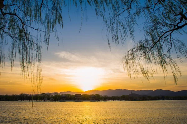 Paisagem Lago Kunming Palácio Verão Também Conhecido Como Yiheyuan Pequim — Fotografia de Stock