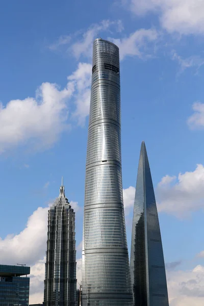 Vista Torre Shanghai Centro Centro Financiero Mundial Shanghái Derecha Torre —  Fotos de Stock